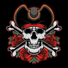 pirate skull illustration