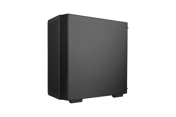 PC system unit on a white background. Box Personal computer close up. Computer system block closeup isolated on white background.
