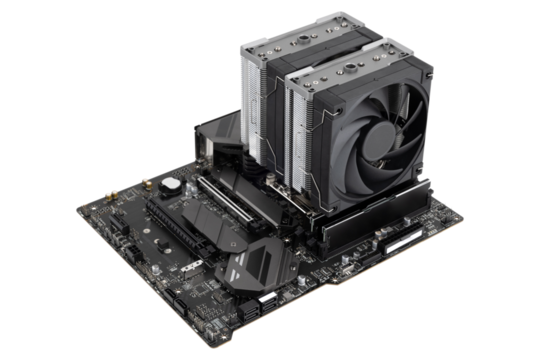 PC motherboard on a white background. Motherboard for personal computer closeup isolated on white background. - Powered by Adobe