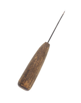 vintage shoe awl isolated on white background