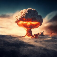 a rising mushroom from a nuclear explosion