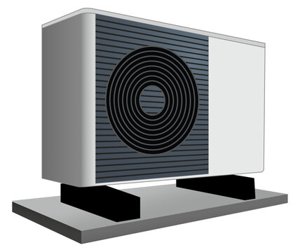 Heat pump vector illustration isolated on white background