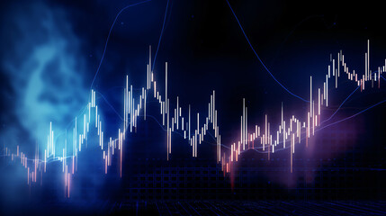 Charting the Future of Finance: Dynamic Analytics and Blue Graphs created with Generative AI