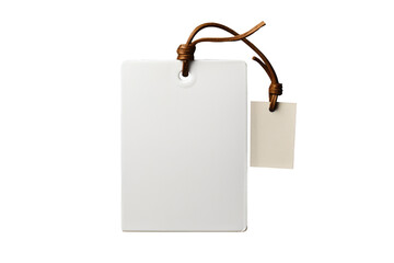 White price tag isolated on transparent background. Generative Ai