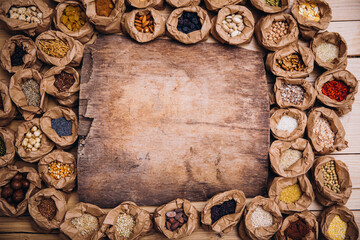 frame made of dried fruits