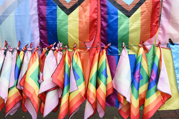 LGBT rainbow flag of diversity, equality, peace and love, freedom, concept