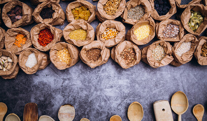 spoon with nuts and spices