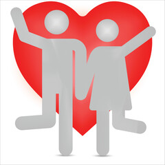 3d man and person with heart romantic couple valentine day celebration 3d vector couple icon