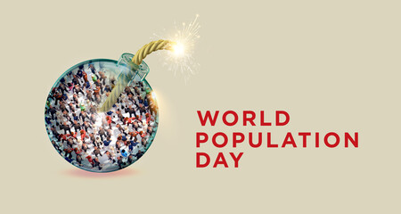 World Population Day, 11Th July. A creative poster design.