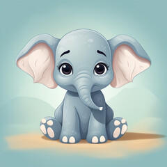 Cute elephant vector style