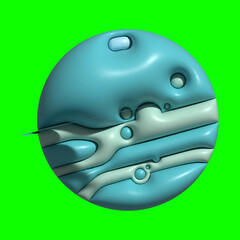 3D Galaxy Planet Assets with Greenscreen Background