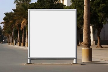 blank white billboard mockup - ad template created using generative AI tools