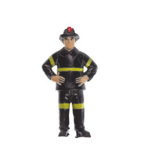plastic fireman toy isolated on white background