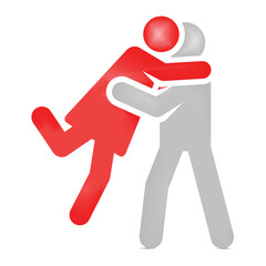 3d person with red romantic couple valentine day celebration 3d vector couple icon