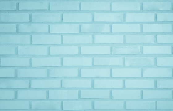 Detail of modern blue brick wall background photo. Blue light brick wall texture background for stone tile block painted in white light color wallpaper modern interior and exterior backdrop design.