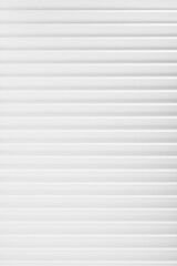 Obraz premium White abstract background of horizontal folded striped pattern, perspective, top view, backdrop for advertising, design, card, poster, flyer, text in elegant soft light modern urban geometric style.