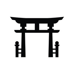 Torii gate Icon design. isolated on white background. vector illustration
