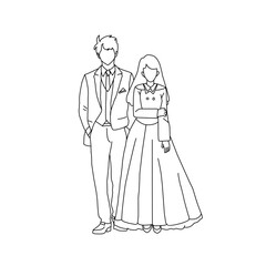 Fototapeta premium Sketch a couple of love