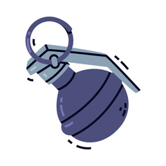 Grenade as Explosive Weapon Thrown by Hand Vector Illustration