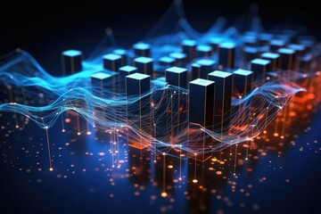 Abstract futuristic background Data Transfer. technology concept. Futuristic cyberspace background. Generative AI