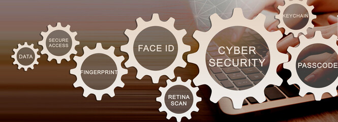 Cyber, personal data, privacy and information security. Internet networking  protection security system concept. Padlock icon on tech code background.