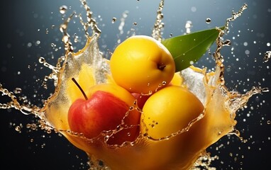 Fototapeta na wymiar Splashing Mango Delight. Generative AI