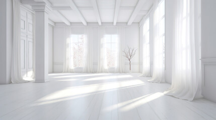 Fototapeta premium Abstract white interior