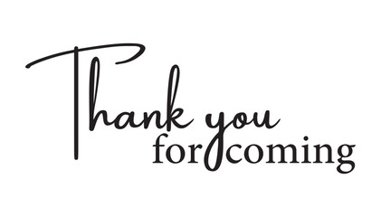 Thank you coming typography font text vector.