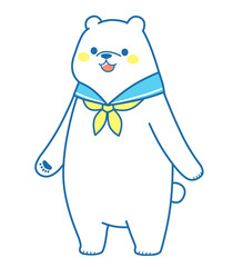 立っているシロクマ　イラスト素材