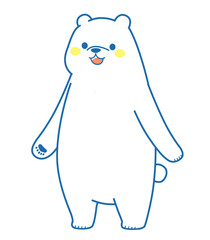 立っているシロクマ　イラスト素材