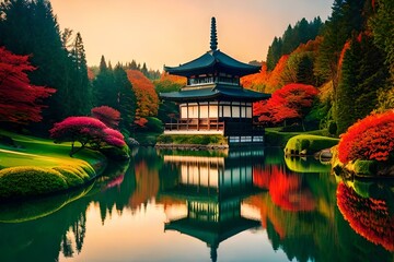Fototapeta premium chinese temple in the night