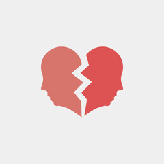  Broken Heart Couple Logo