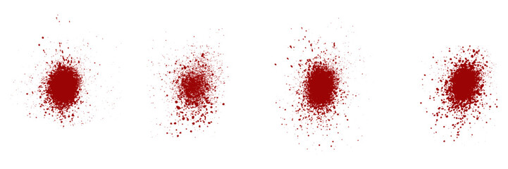 Spray, Distress, Red Round Brush Splatter. Grunge Effect, Grain Texture. Abstract Graphic Design Element. Noise, Circle Ink Splash. Isolated Vector Illustration