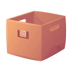 Cardboard Box as Paper Packaging Container Vector Illustration