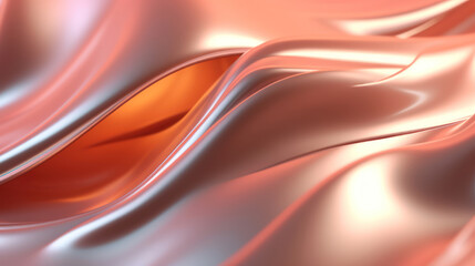 Naklejka premium Metallic abstract pink wavy liquid background 