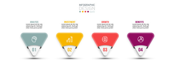 Infographic template business concept with step.
