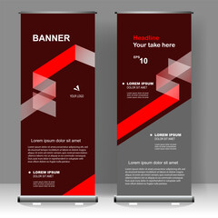 Business Roll up banner vertical template design, for brochure, business, flyer, infographics. modern x-banner and flag-banner advertising. vector illustration