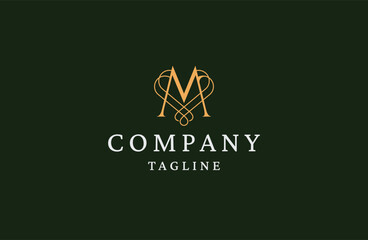 The luxurious letter M logo exudes an air of elegance, sophistication, and opulence. The logo features a beautifully crafted capital letter 