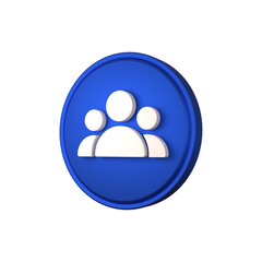 3D rendering realistic Person or People icon user icon 3d