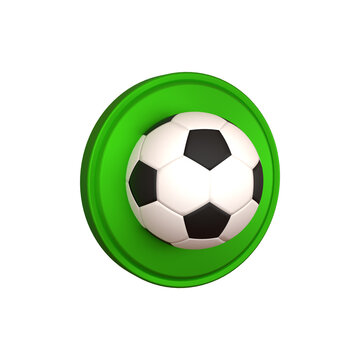 Realistic soccer ball or football ball on white background 3d rendering icon
