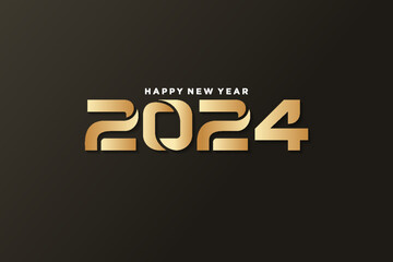 new year logo design.with golden truncated modern numerals.on black background
