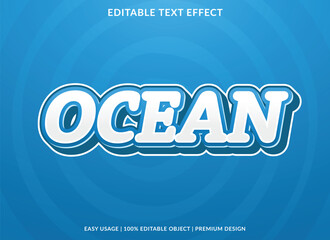 ocean editable text effect template with abstract background use for business brand and logo