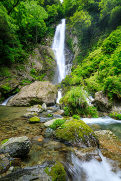 初夏の栴檀轟の滝　熊本県八代市　 Sendan Todoro Falls in early summer. Kumamoto Pref, Yatsushiro City.