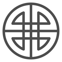 Korea traditional pattern outline icon. Linear symbol.