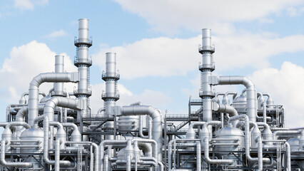 Industrial factory pipeline steel gas oil petroleum petrochemical turbine electrical refinery plant...