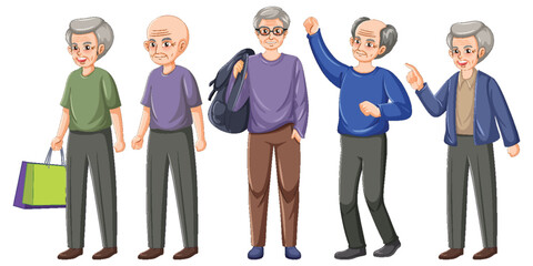 Obraz premium Set of healthy elderly man