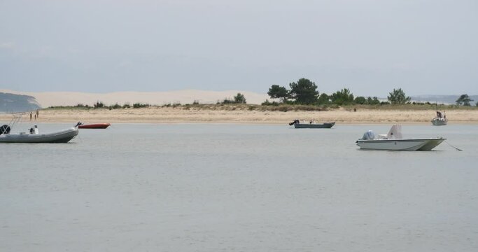A view of Arcachon Bay from the Mimbeau in summer. June 2023, Cap Ferret, France.