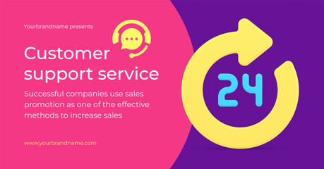 Customer support service helpline helpdesk consultation assistance 3d banner realistic vector