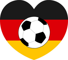 Fototapeta premium German Germany Flag Soccer Football Heart