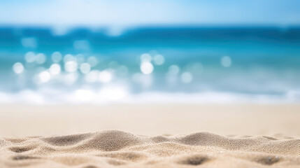 Fototapeta na wymiar Seascape abstract beach background. Blur bokeh light.